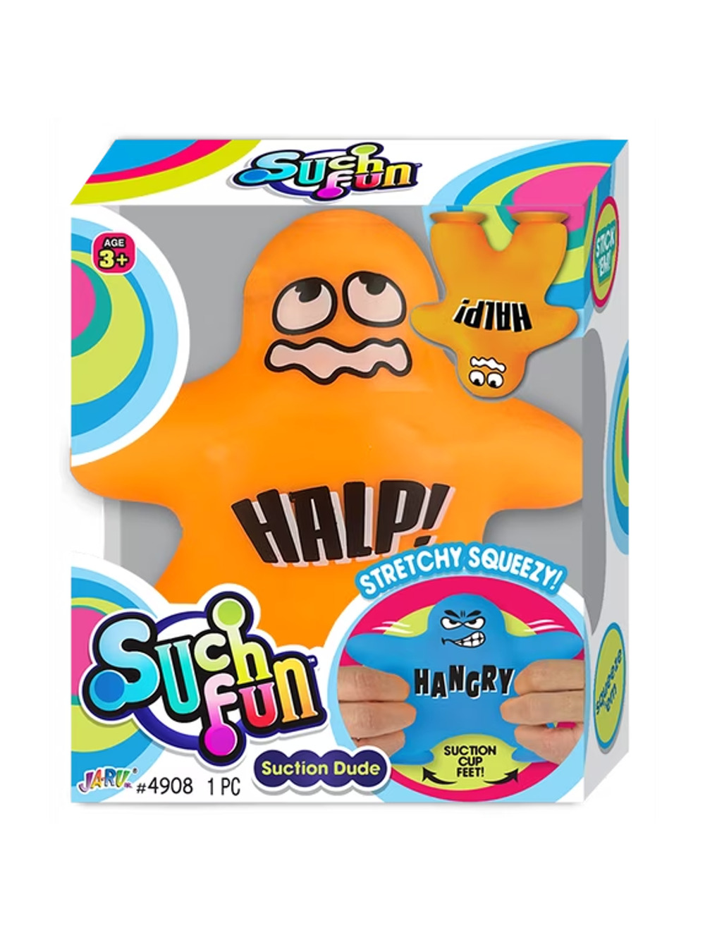 🔥Ja-Ru Suction Cup Squish Dude ORANGE BNWT🔥